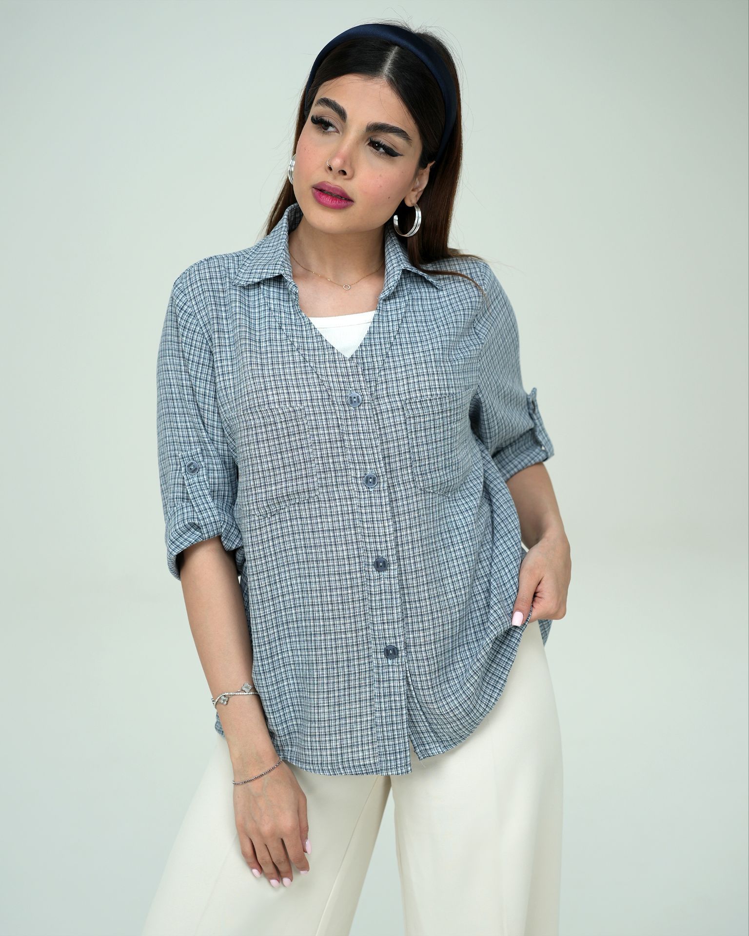 شومیز چهار خونه دوجیب لنین